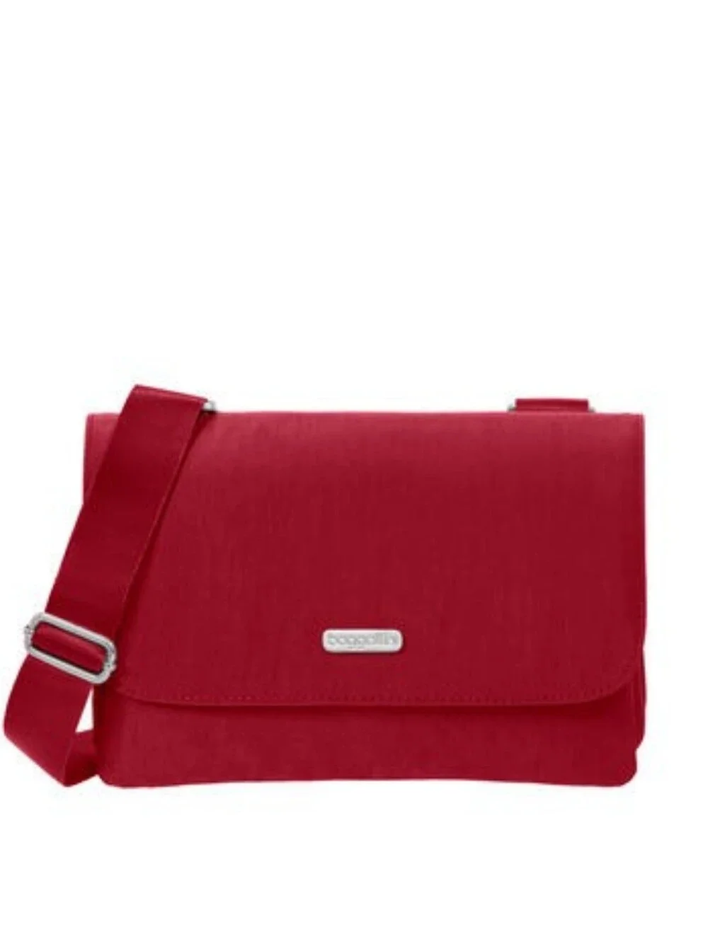 NEW Baggalini Venture Crossbody Nylon Travel Red Foldover Organizer Rugged